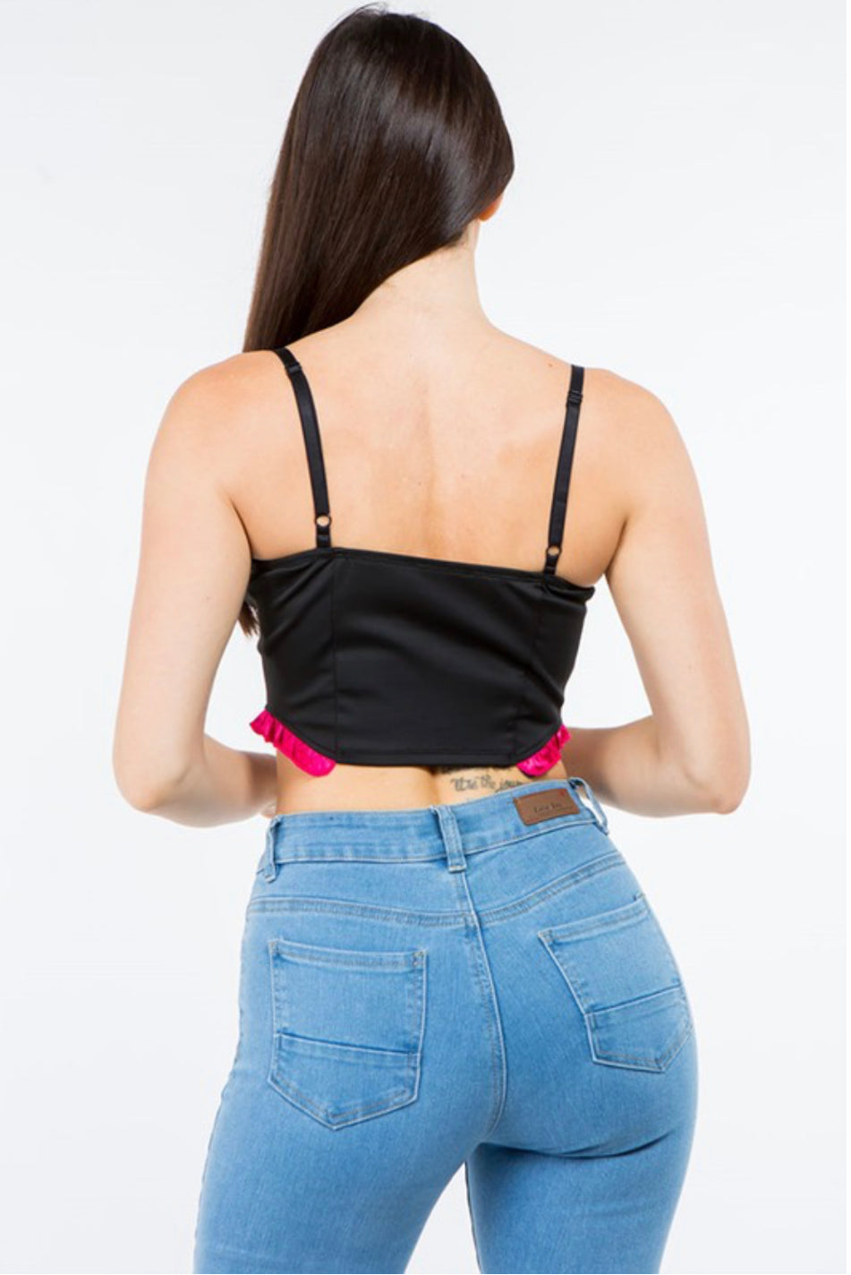 Forever Ruched Cami Crop Top- Hot Pink