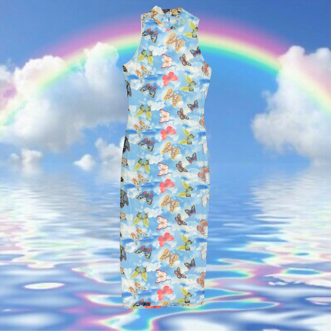 Take Me High Butterfly Midi Dress