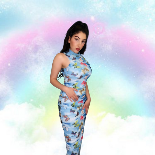 Take Me High Butterfly Midi Dress